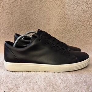 ECCO Soft 7 Mens Black Leather Low Top Shoes Sneakers Size 43 US 9-9.5 430004